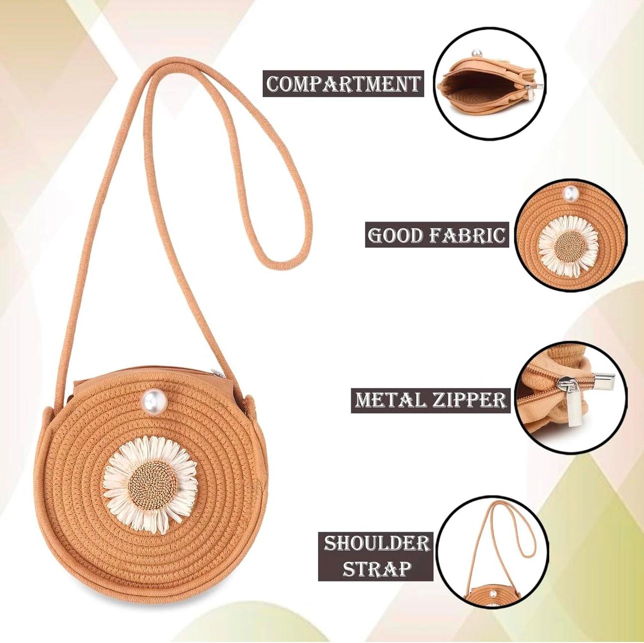 Round jute shoulder bag – Eco-friendly elegance