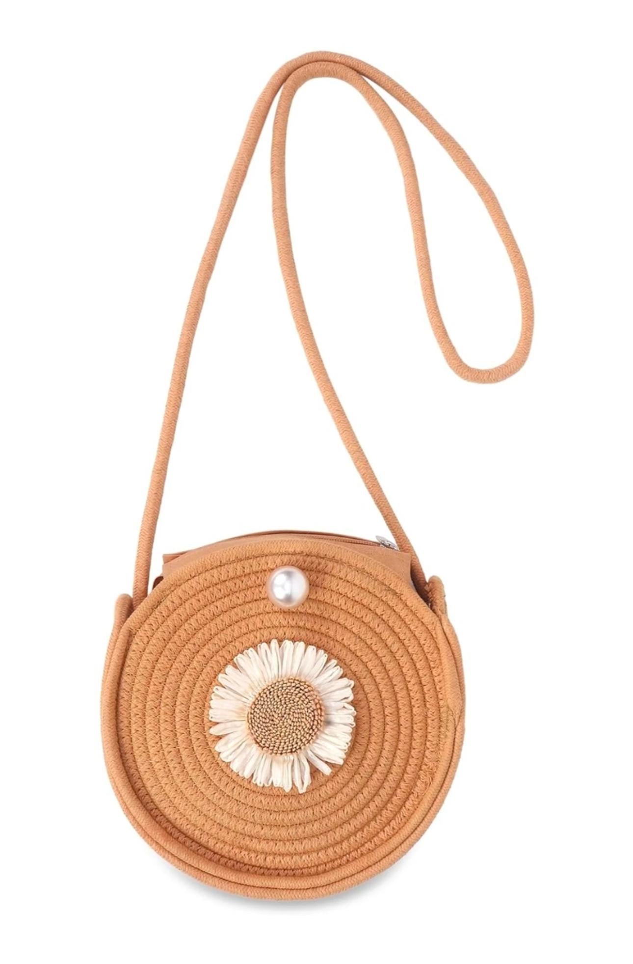Round jute shoulder bag – Eco-friendly elegance