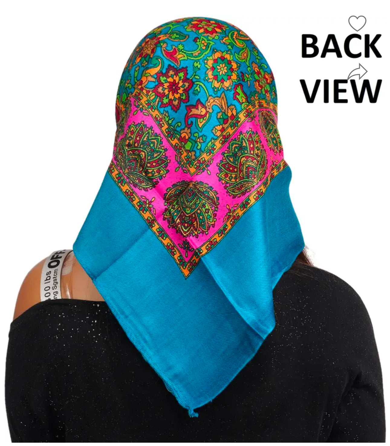 Women's Scarf - Green Knitted Cotton with Floral Print