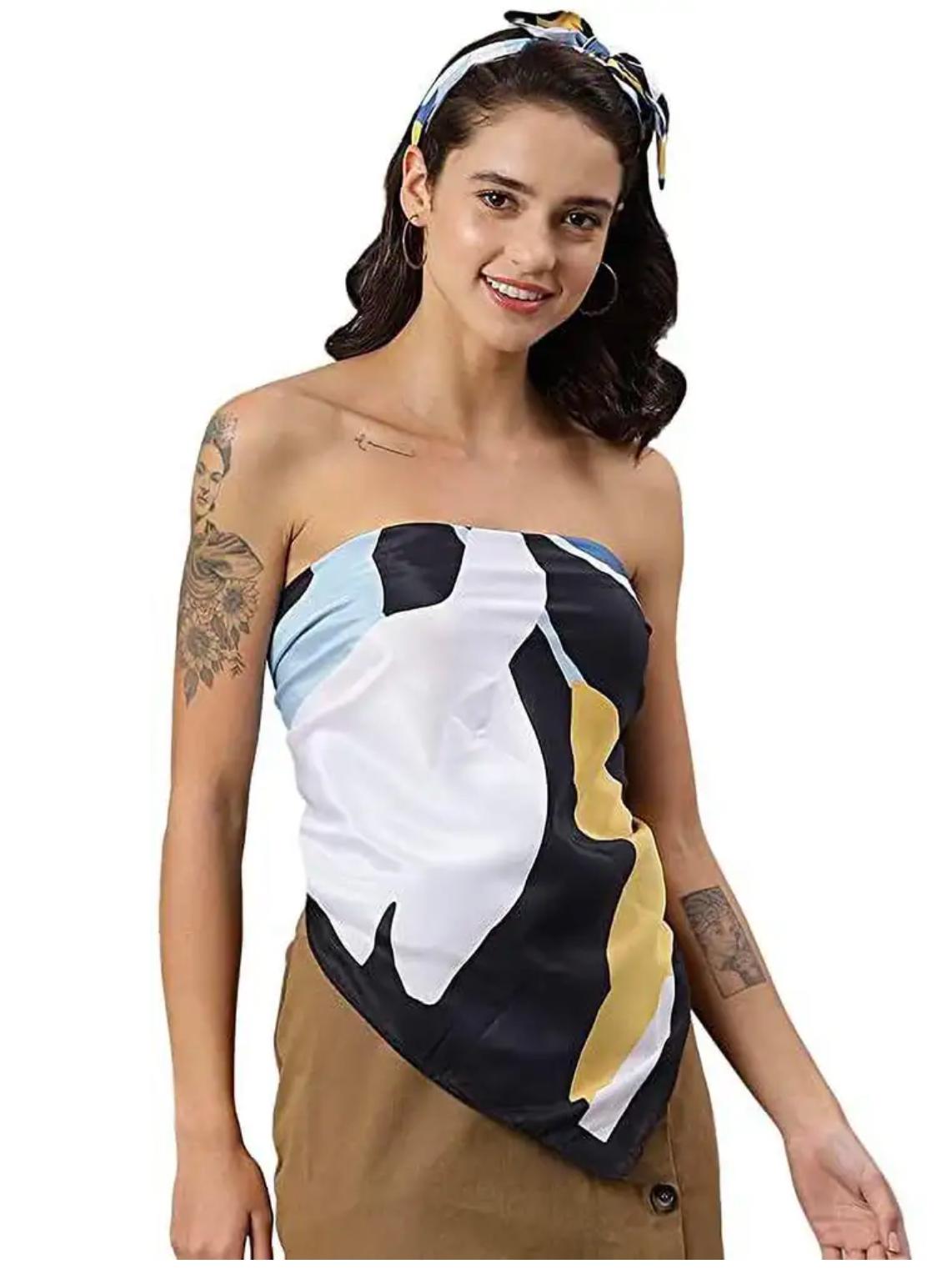 Elegant Printed Silk Scarf for Women