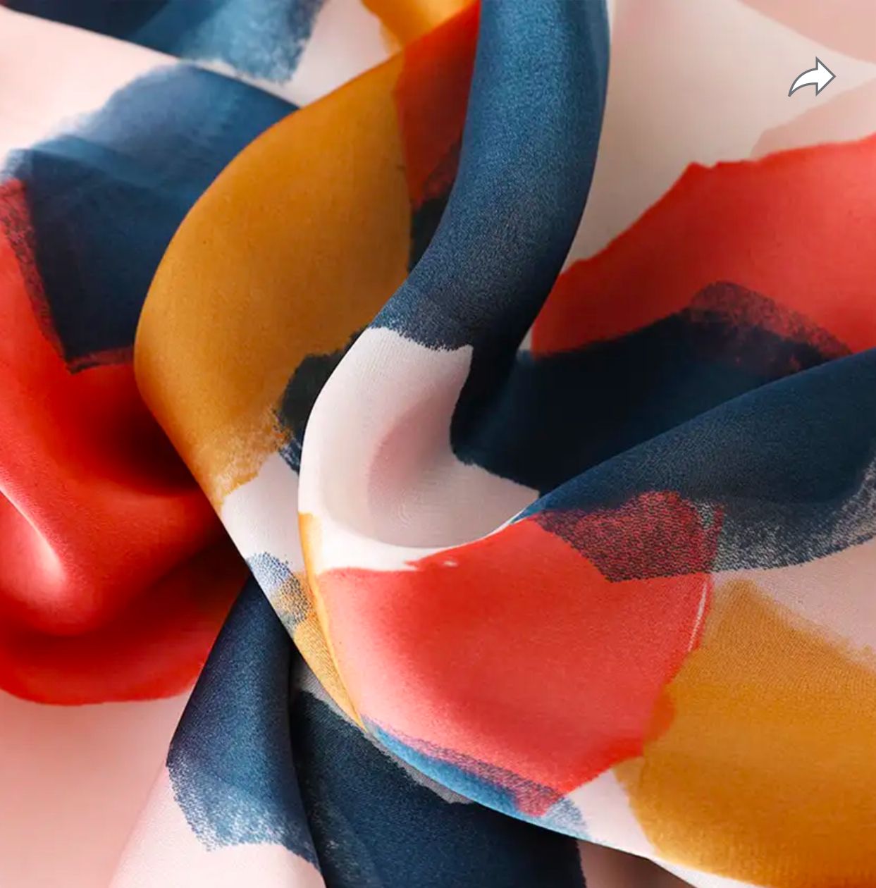 Women's Poly Silk Scarf - Geometric Print