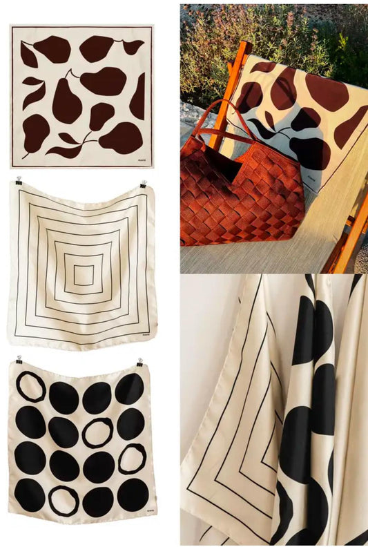 Set of 3 Women's Fancy Scarves - Geometric Print